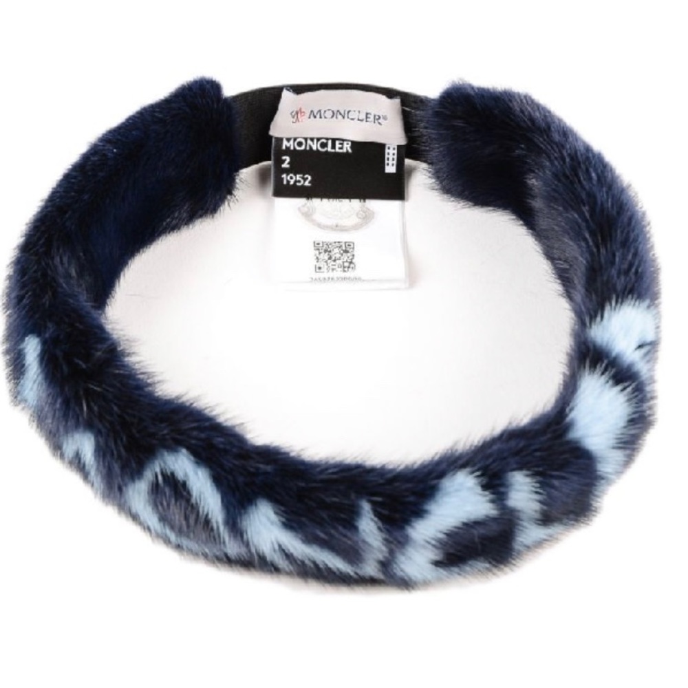 Moncler logo headband in navy